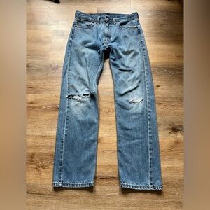 505 Levi's Distressed Blue Jeans 32x32
